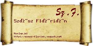 Szász Flórián névjegykártya